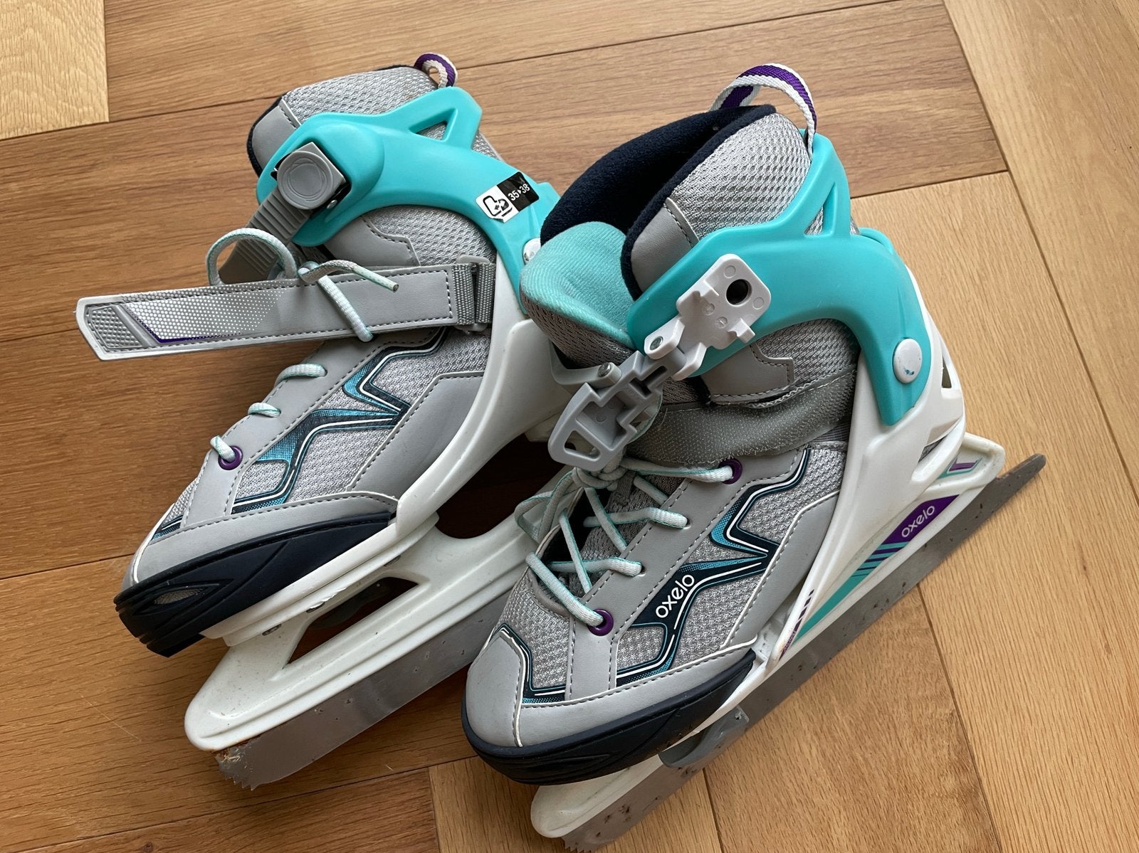 Oxelo Kinderschaatsen FIT100 grijs | Verstelbaar, Sport en Fitness, Ophalen of Verzenden, Gebruikt, Kunstschaatsen, Overige merken