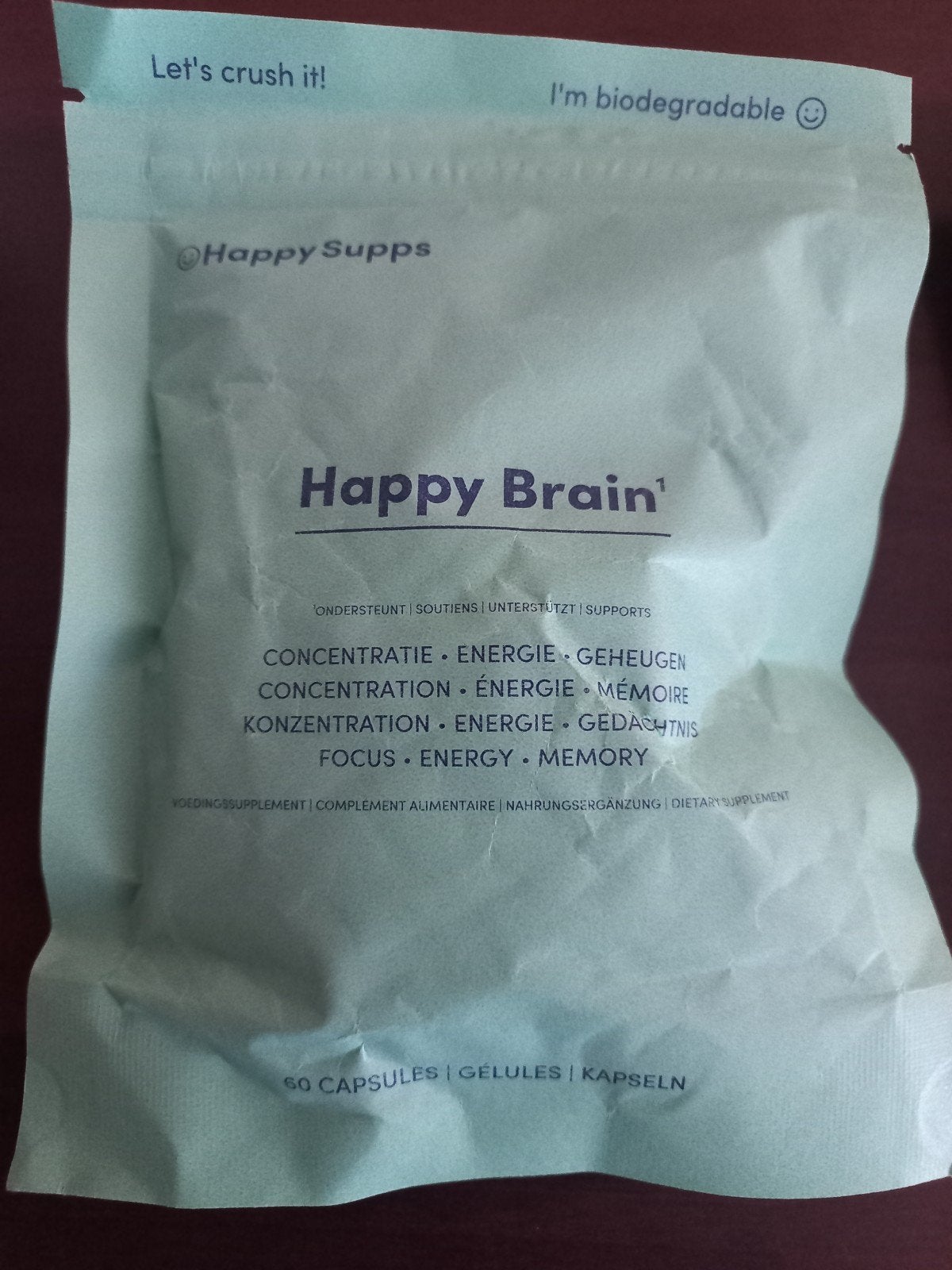 happy brains 60 volle zak en 45 in andere zak, Ophalen of Verzenden, Nieuw, Pillen