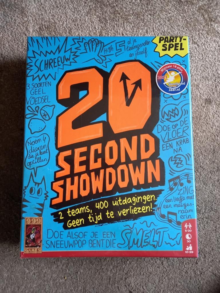 20 second showdown  party spel 999 spel .nieuw cellofaan, Ophalen of Verzenden, Nieuw
