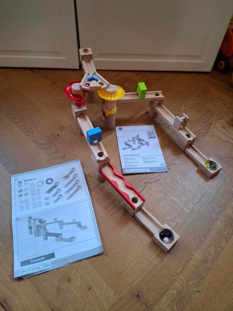 Houten Knikkerbaan - Cascade Marble Run, Kinderen en Baby's, Speelgoed | Educatief en Creatief, Ophalen of Verzenden, Gebruikt