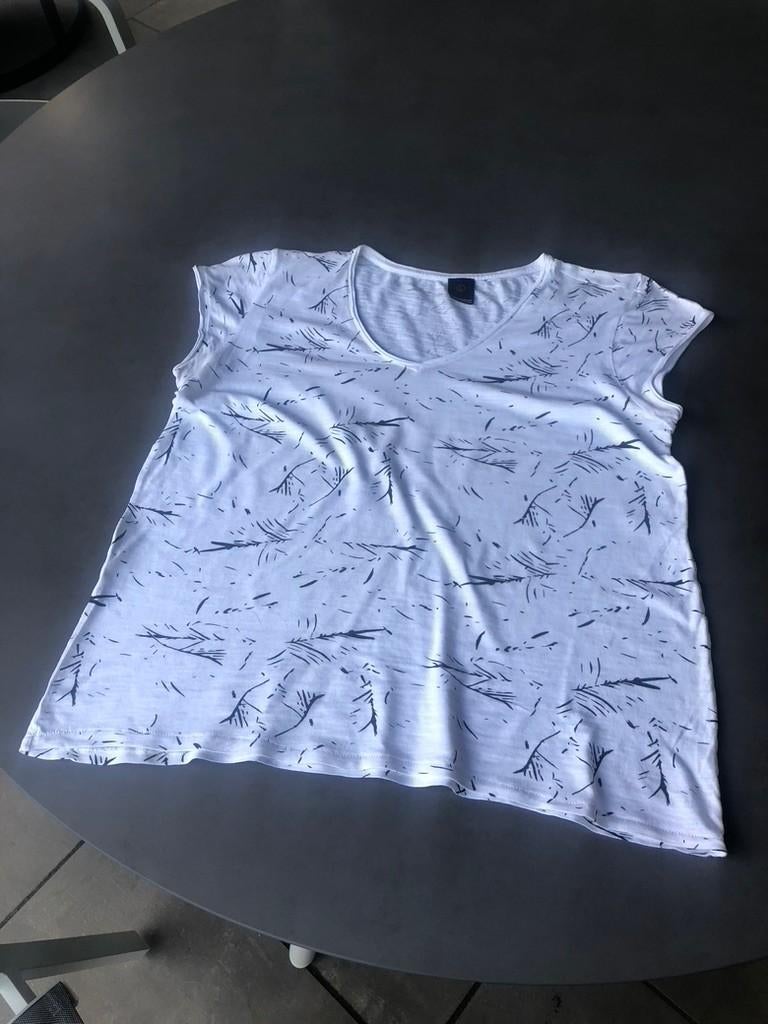 Wit/blauw Penn & Ink shirt, maat L, Penn & Ink, Verzenden, Wit, Maat 42/44 (L)