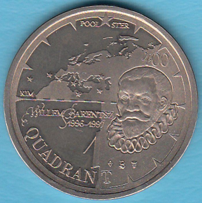 Penning Willem Barentsz Quadrant Terschelling Schylge 1997, Postzegels en Munten, Ophalen of Verzenden, Overige materialen, Nederland