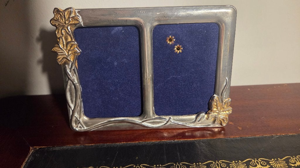 Fotolijst Vintage Art Nouveau-stijl Verzilverd, Antiek en Kunst, Ophalen of Verzenden