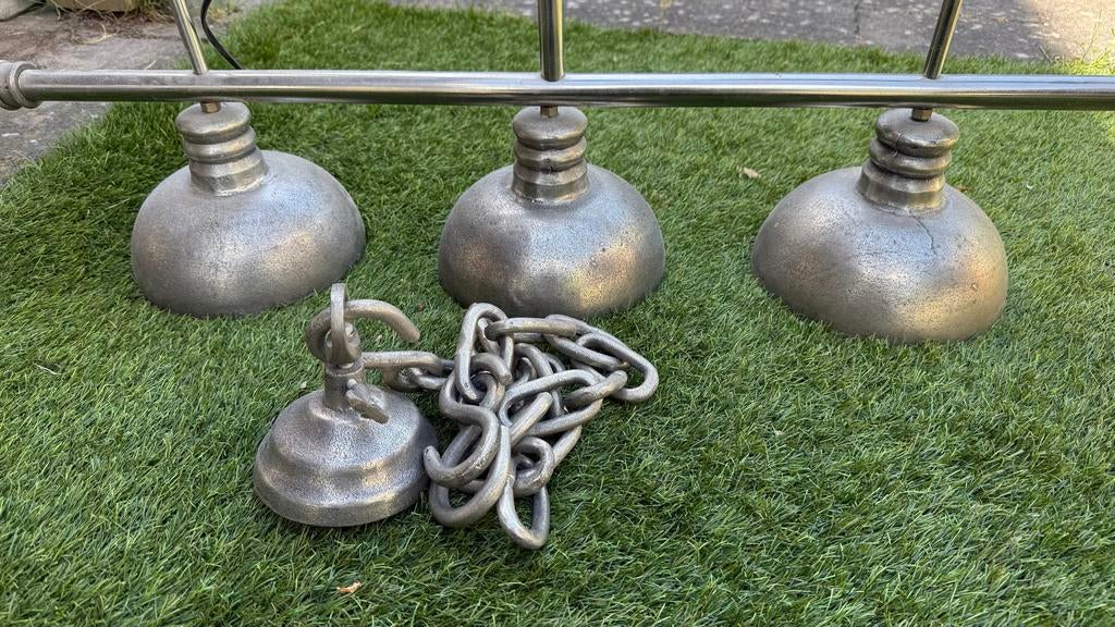 Hanglamp 3-lichts, 1m breed, 80cm hoog, Ophalen, Gebruikt, Metaal