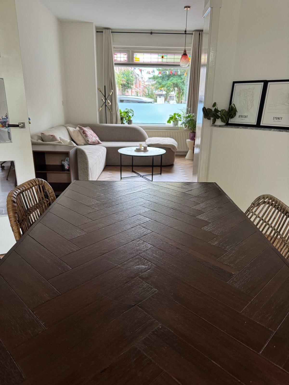 Mooie Dutchbone eettafel 220x90 cm - Utrecht, Ophalen, Gebruikt, 200 cm of meer, 50 tot 100 cm
