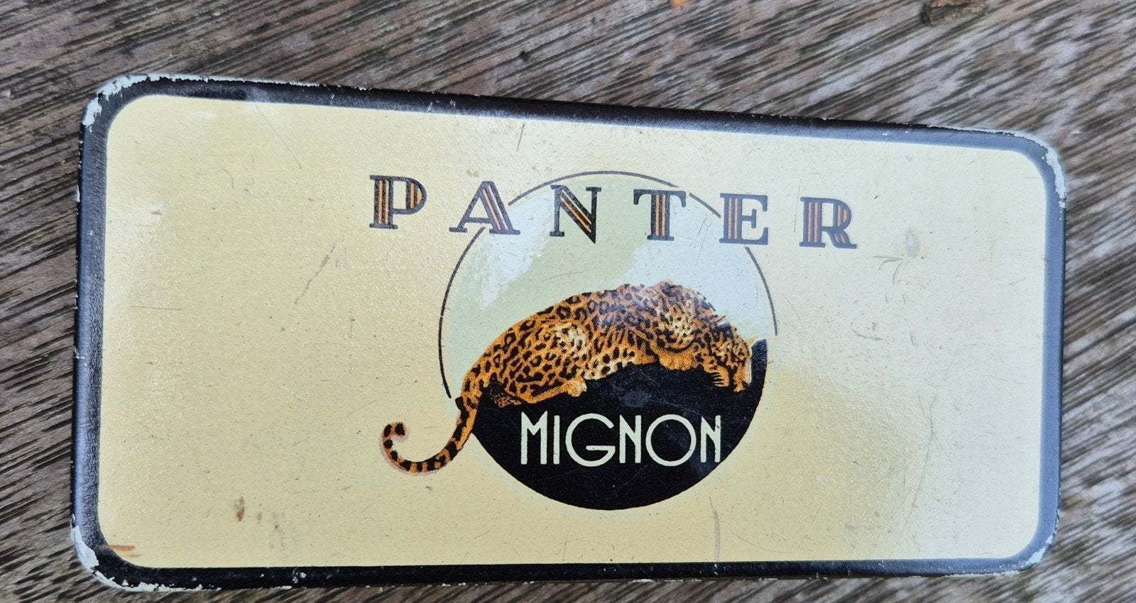 Vintage Panter Mignon sigarenblikje H&J van Schuppen, Antiek en Kunst, Ophalen of Verzenden