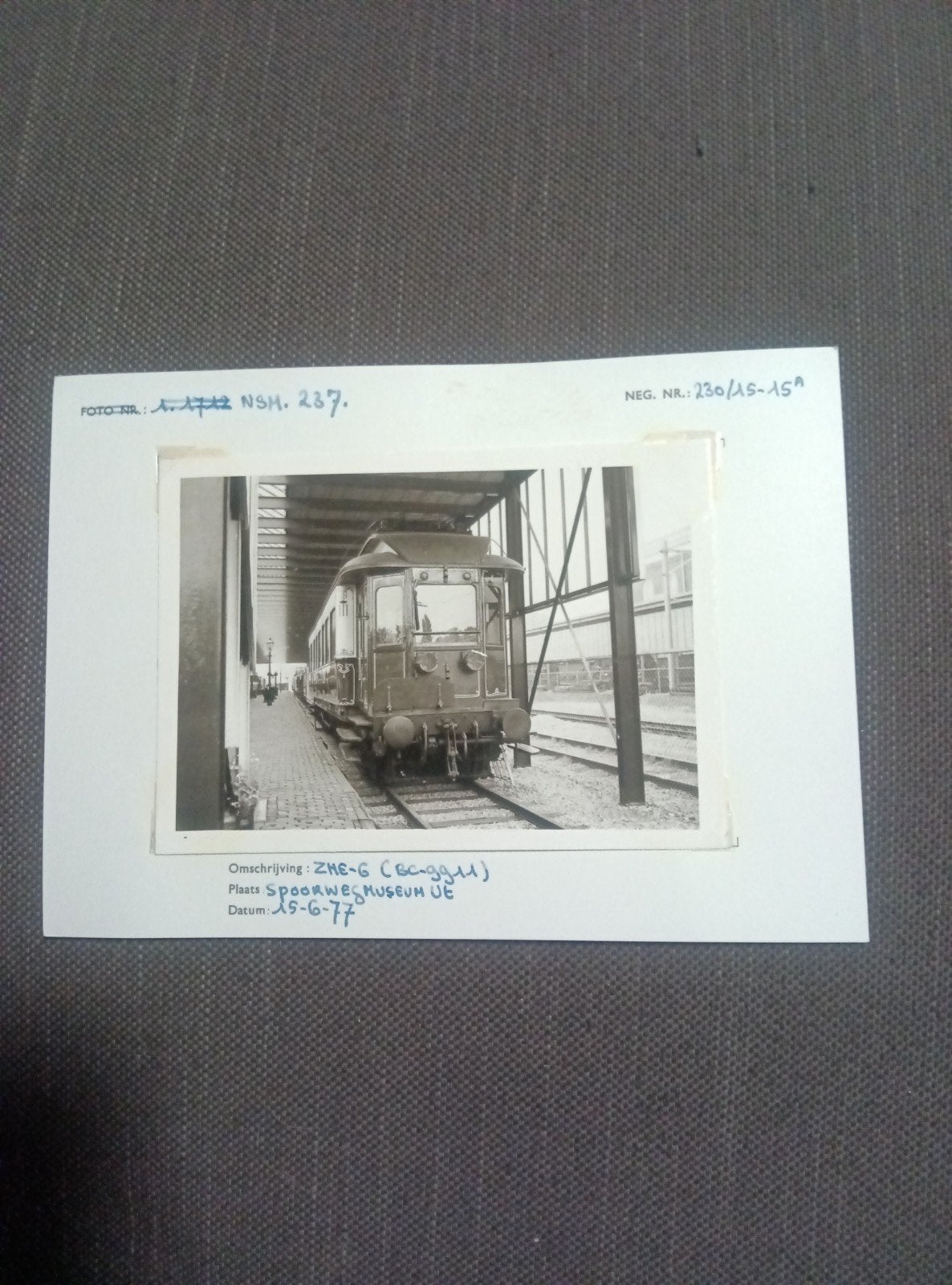 ZHE-6 Tram Spoorwegmuseum Utrecht 1977 Foto, Ophalen of Verzenden, Gebruikt, Tram, Kaart of Prent