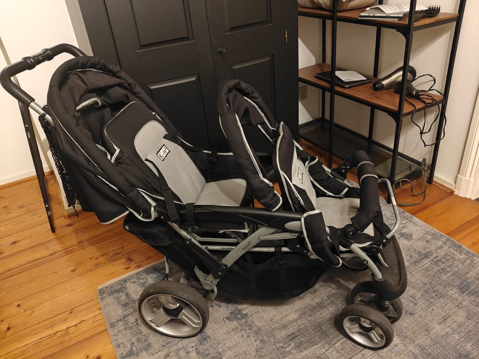 K2-Twix Duo Buggy - Zwart/Grijs, Ophalen, Gebruikt, Overige merken, Duomodel
