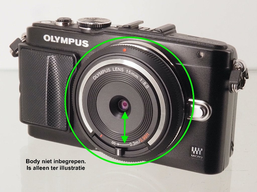 Olympus 15mm F8.0 bodycap lens mft Vintage straat fotografie, Micro Four Thirds, Olympus, Zo goed als nieuw, 15 mm