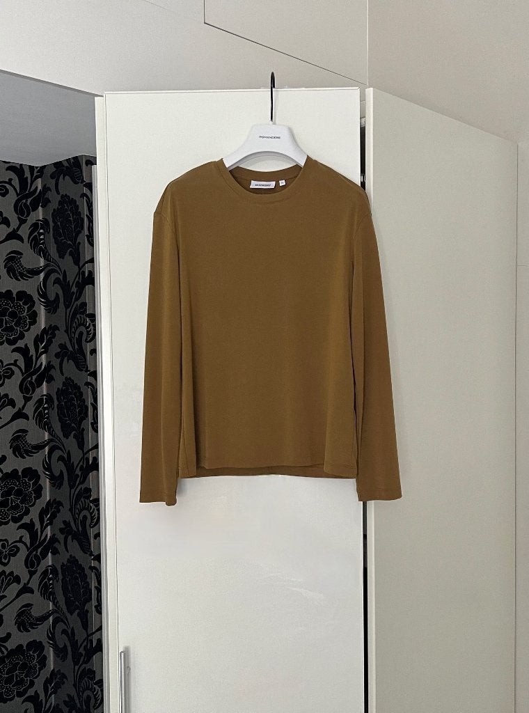 Nieuw: fraaie goud-bruine longsleeve; merk Weekday; maat 36, Kleding | Dames, Tops, Bruin, Nieuw, Weekday, Ophalen of Verzenden