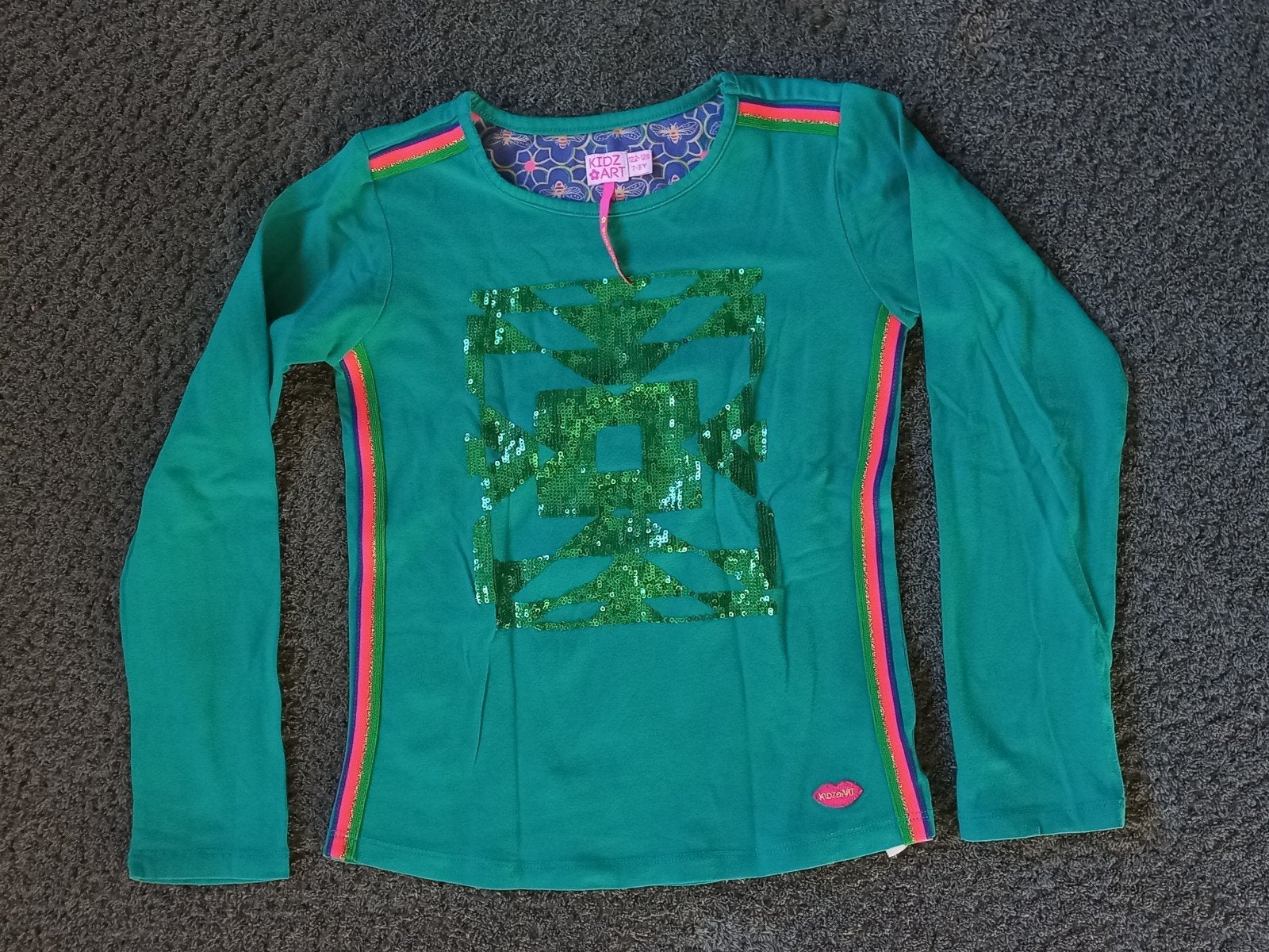 Leuke longsleeve van kidz art met pailletten maat 122, Gebruikt, Meisje, Ophalen of Verzenden, KIDZ-ART