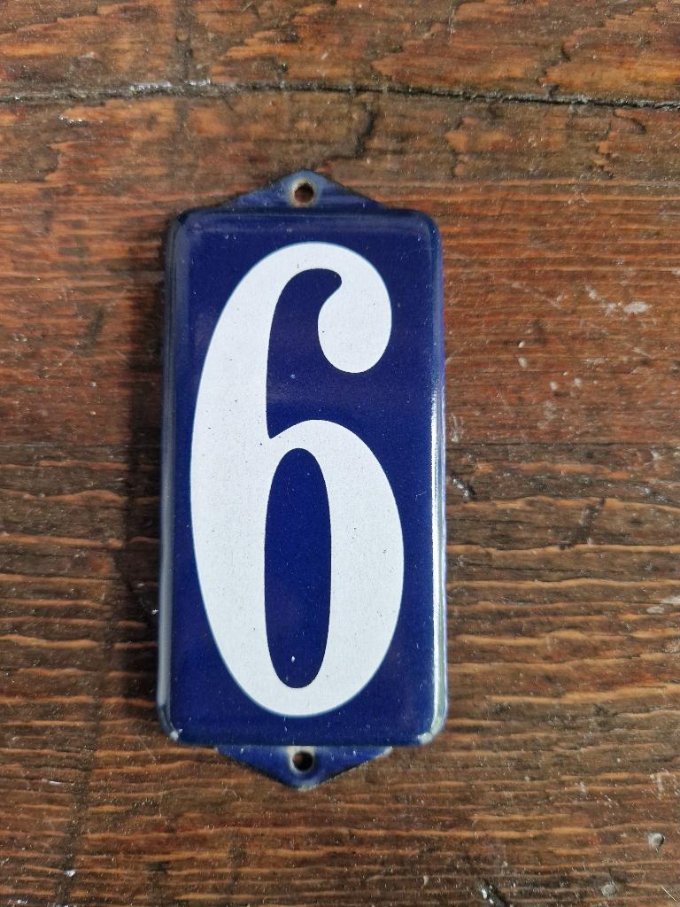 vintage huisnummer bordje nr: 6 - 9, Ophalen of Verzenden