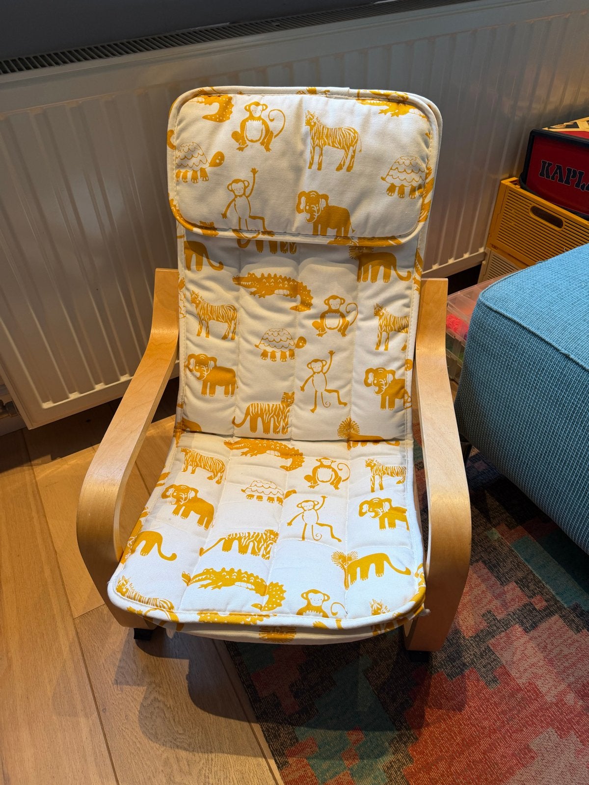 IKEA POÄNG kinderfauteuil  (dierenprint), Ophalen, Gebruikt, Overige kleuren, Eén