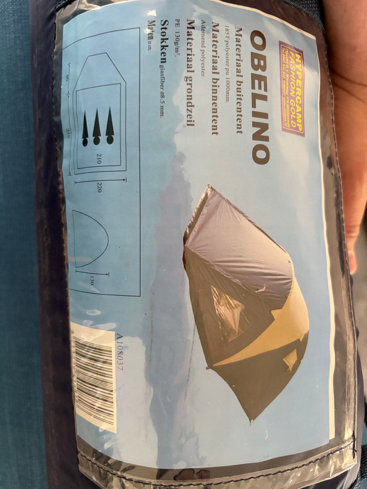 Obelino Tent - Compacte 3-persoons koepeltent, Caravans en Kamperen, Tenten, tot en met 3, Zo goed als nieuw, Ophalen of Verzenden