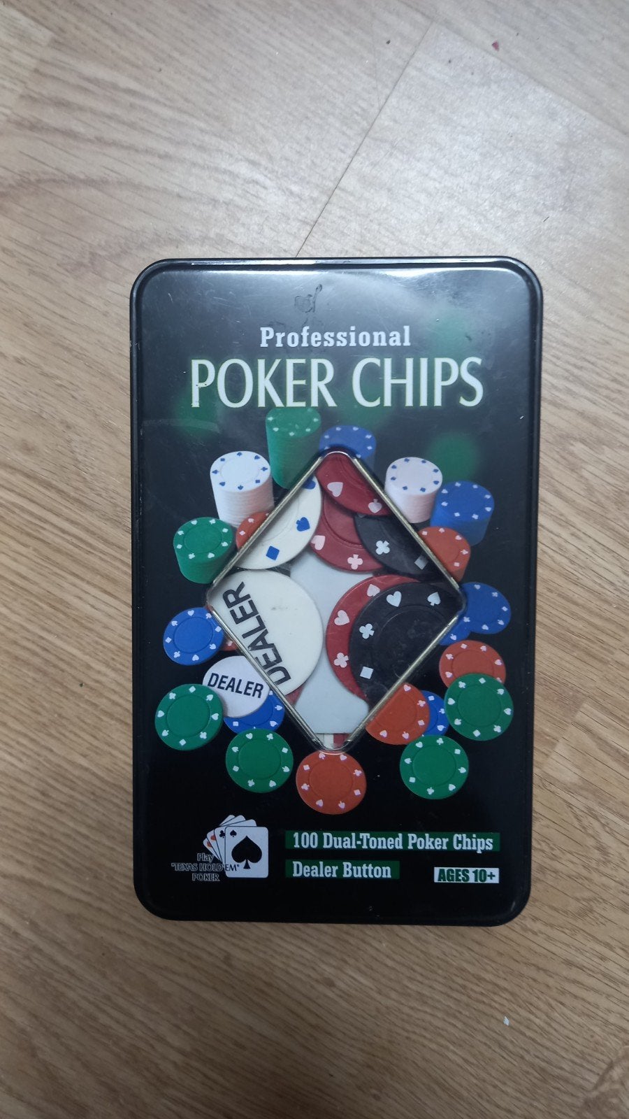 Professional Poker Chips Set - 100 Dual-Toned Chips, Drie of vier spelers, Ophalen of Verzenden, Zo goed als nieuw
