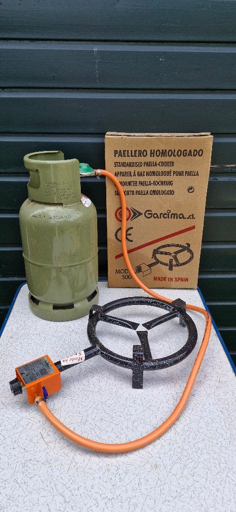 paella gas brander met gasfles en pan, Ophalen, Zo goed als nieuw