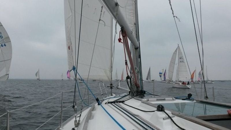 Grootzeil en HA fok, Watersport en Boten, 30 tot 60 m², 6 meter of meer, Gebruikt, Grootzeil