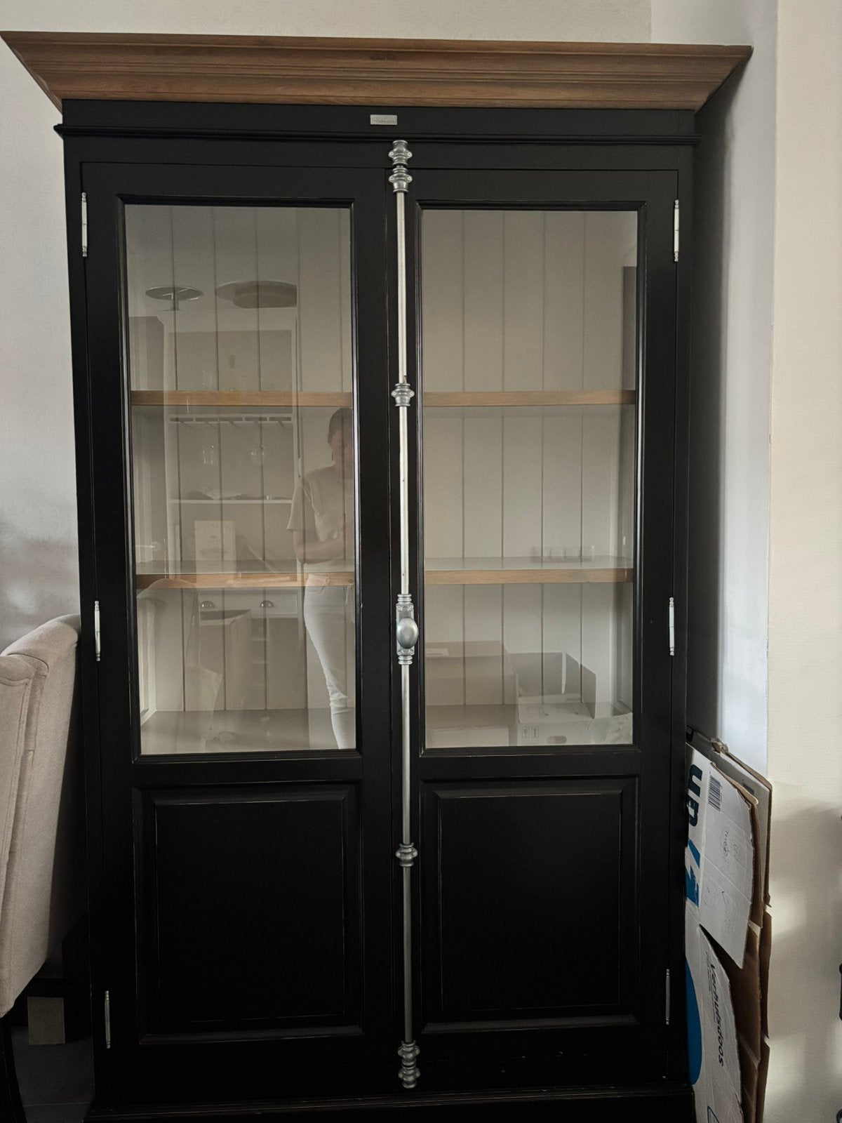 Richmond vitrinekast, Ophalen, Glas, 100 tot 150 cm, 200 cm of meer