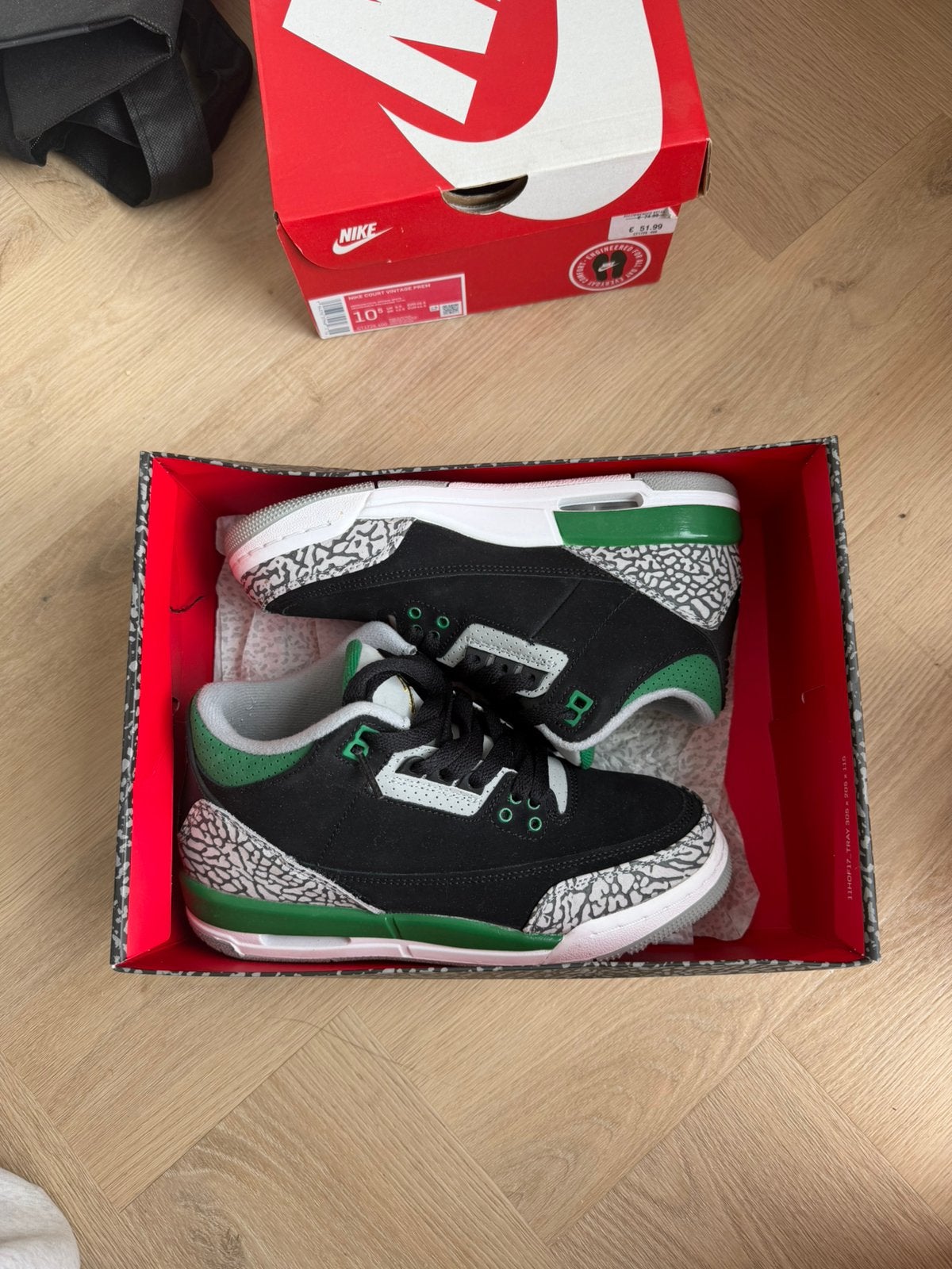 Air jordan 3 pine green - maat 38 - 1 keer gedragen, Kleding | Heren, Schoenen, Overige kleuren, Ophalen of Verzenden, Sneakers of Gympen