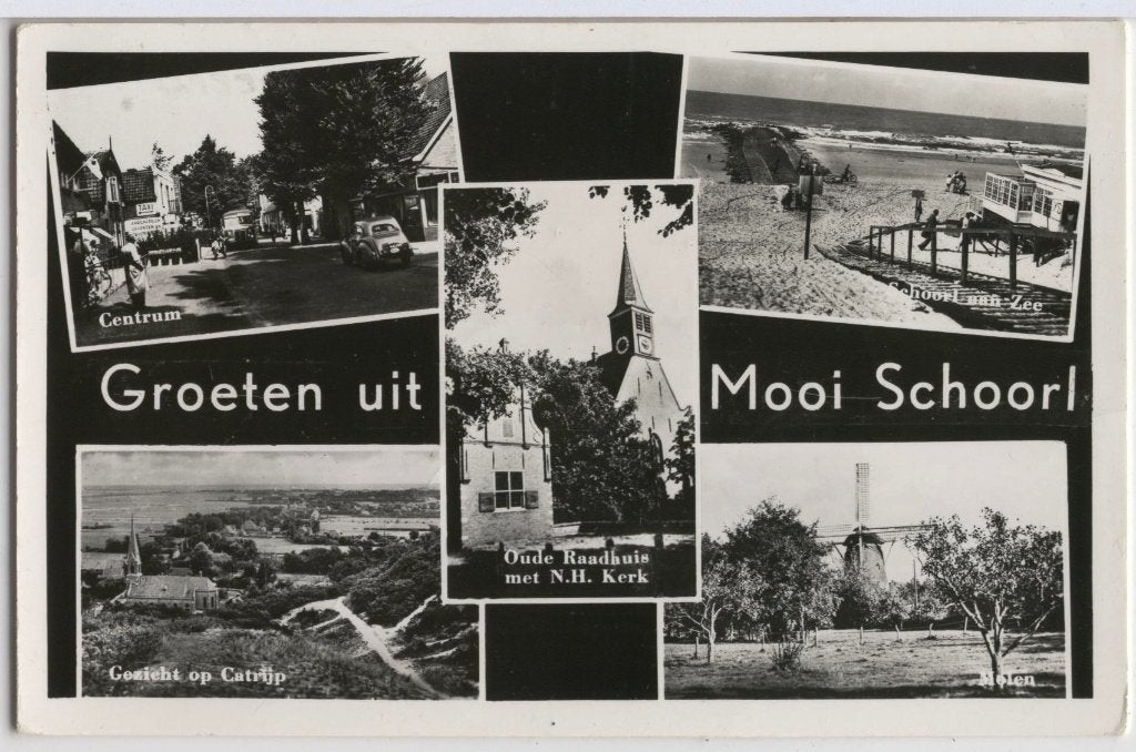 Schoorl Mooi Groeten uit 1960, Verzenden, 1940 tot 1960, Gelopen, Noord-Holland