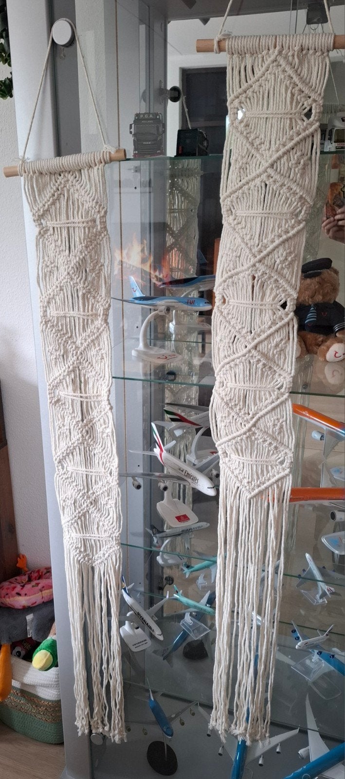 Nieuwe macramé wandhangers - set van 2, Ophalen, Beige, Boho, Nieuw