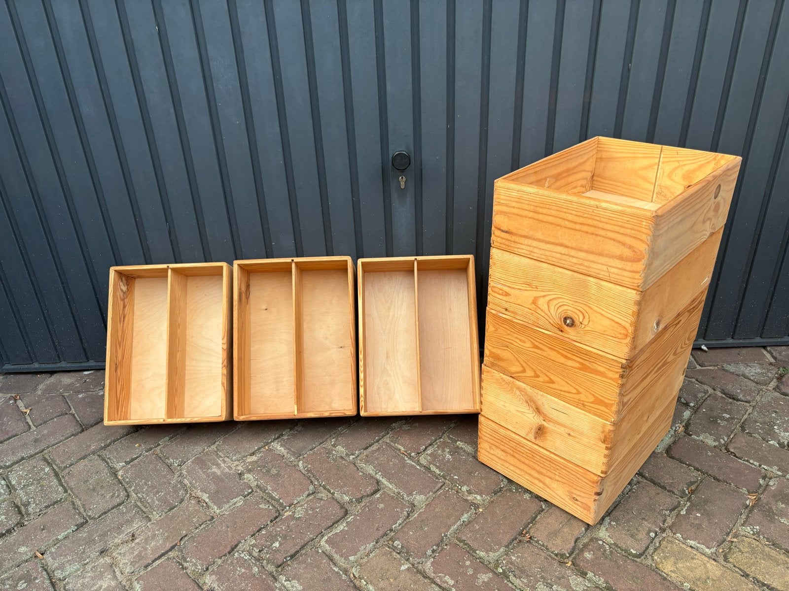 8 houten kratten 40x30x13 cm - Zware kwaliteit, Ophalen, Minder dan 50 cm, Gebruikt, 5 – 50