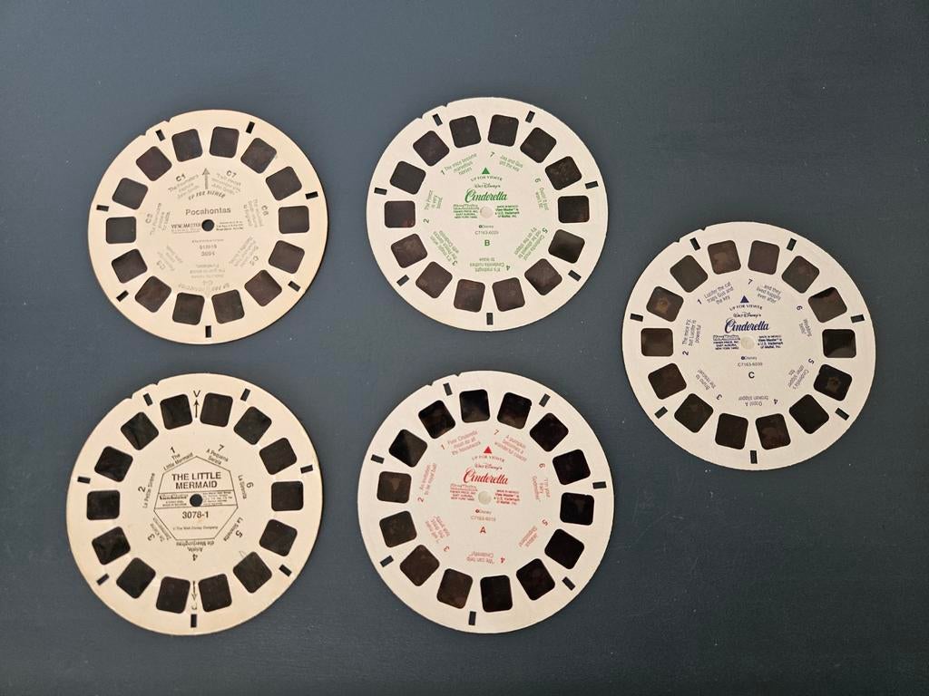 Vintage View-Master schijfjes – Disney & meer (set van 7), Ophalen of Verzenden