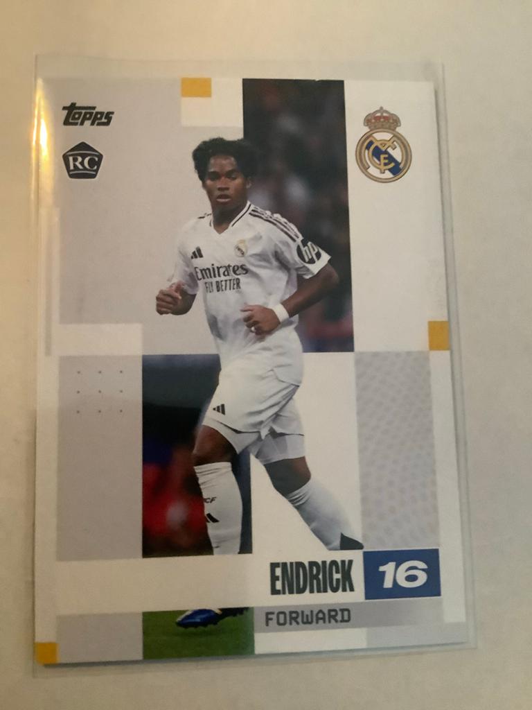 Endrick Topps Real Madrid Rookie Kaart #21, Hobby en Vrije tijd, Stickers en Plaatjes, Ophalen of Verzenden, Zo goed als nieuw