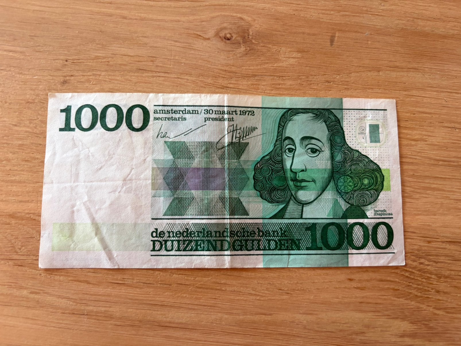 1000 Gulden 1972 – Spinoza – Nederlands bankbiljet, Ophalen of Verzenden, 1000 gulden