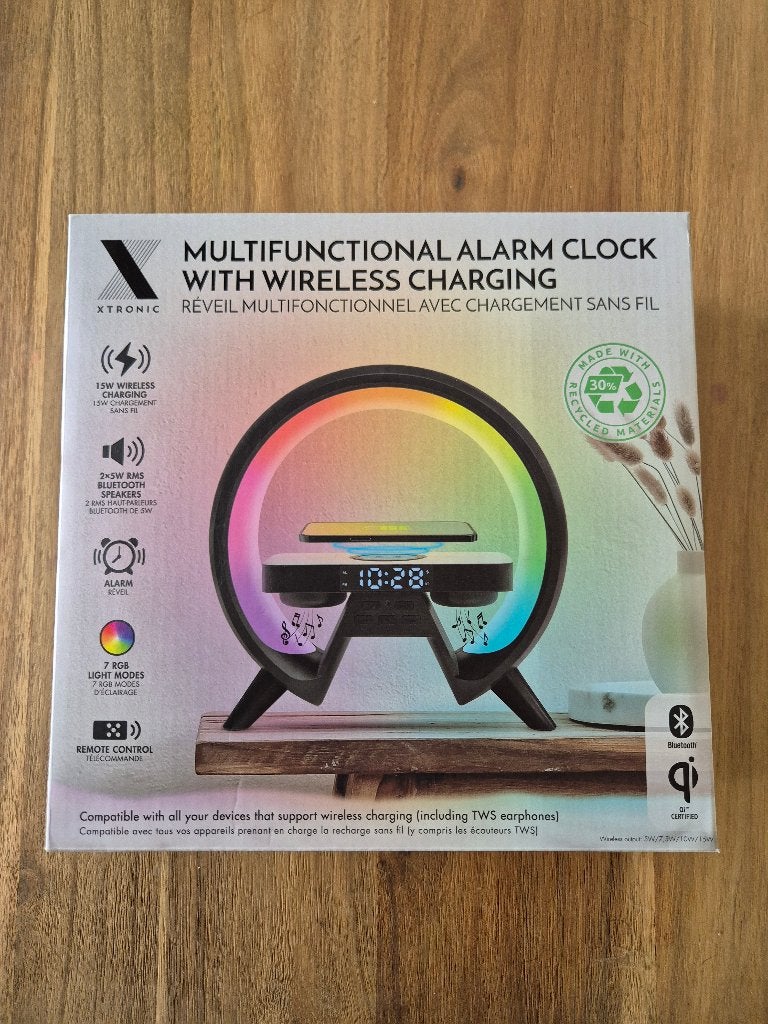 Multifunctioneel digitale wekker met draadloos oplader, Telecommunicatie, Universeel, USB-C, Draadloze oplader, Nieuw