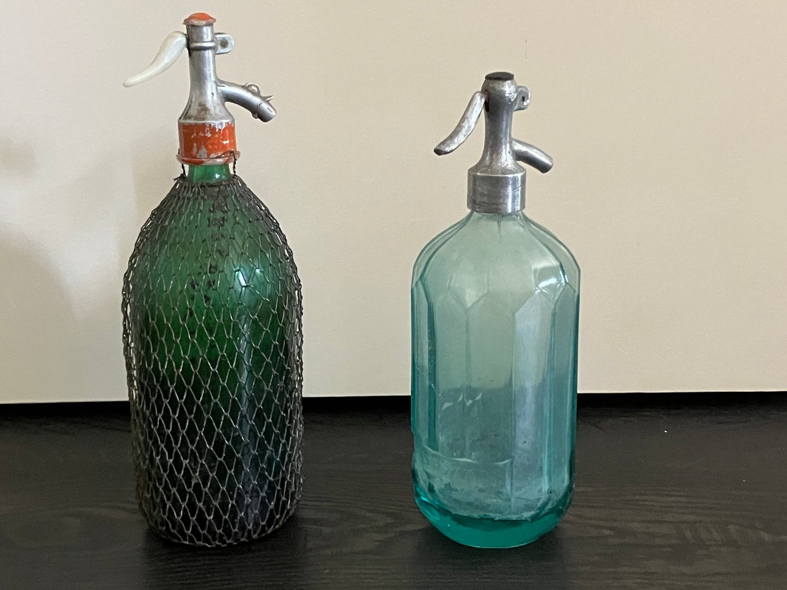 Decoratieve Vintage Spuitwater flessen Siphon Emerald Green, Huis en Inrichting, Woonaccessoires | Stolpen, Gebruikt, Ophalen of Verzenden