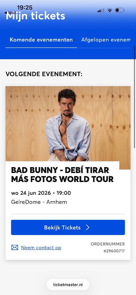 Bad bunny Tickets Arnhem ruilen!, Tickets en Kaartjes, Drie personen of meer, Juni