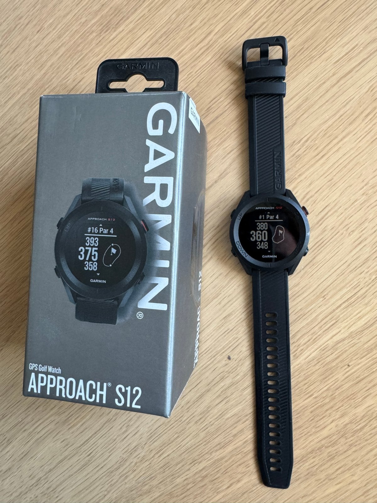 Garmin Approach S12 GPS Golfhorloge Zwart, Ophalen, Zwart, Android, Afstand