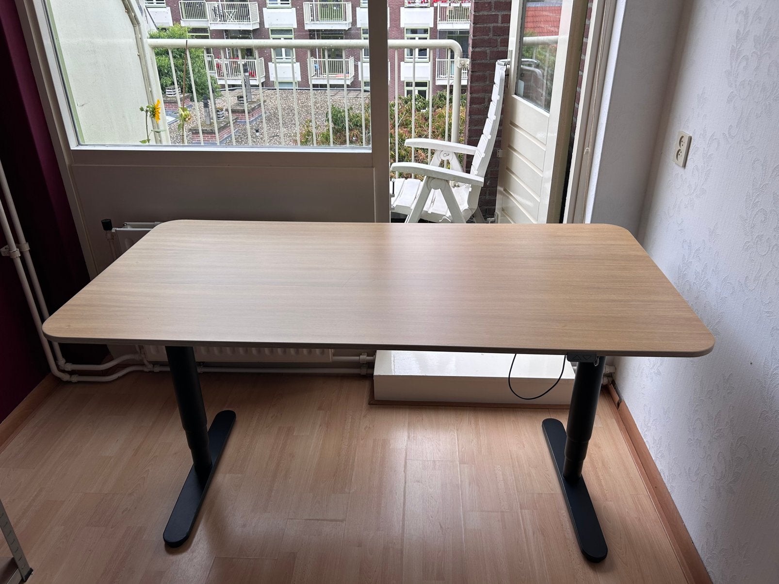 Bekant zit-sta bureau elektrische verstelbaar, Huis en Inrichting, Ophalen, Zit-sta bureau, Elektrisch, Hout