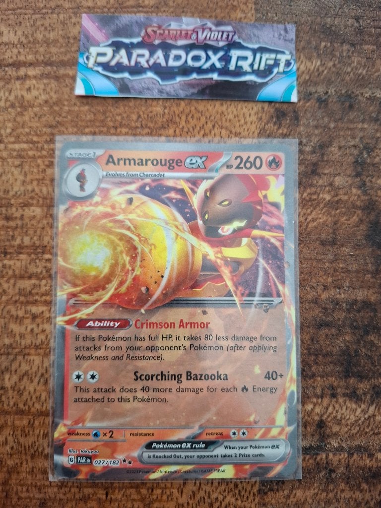 Pokemon Armarouge (EX) (PAR 027/182) Paradox Rift, Ophalen of Verzenden, Nieuw, Losse kaart, Foil