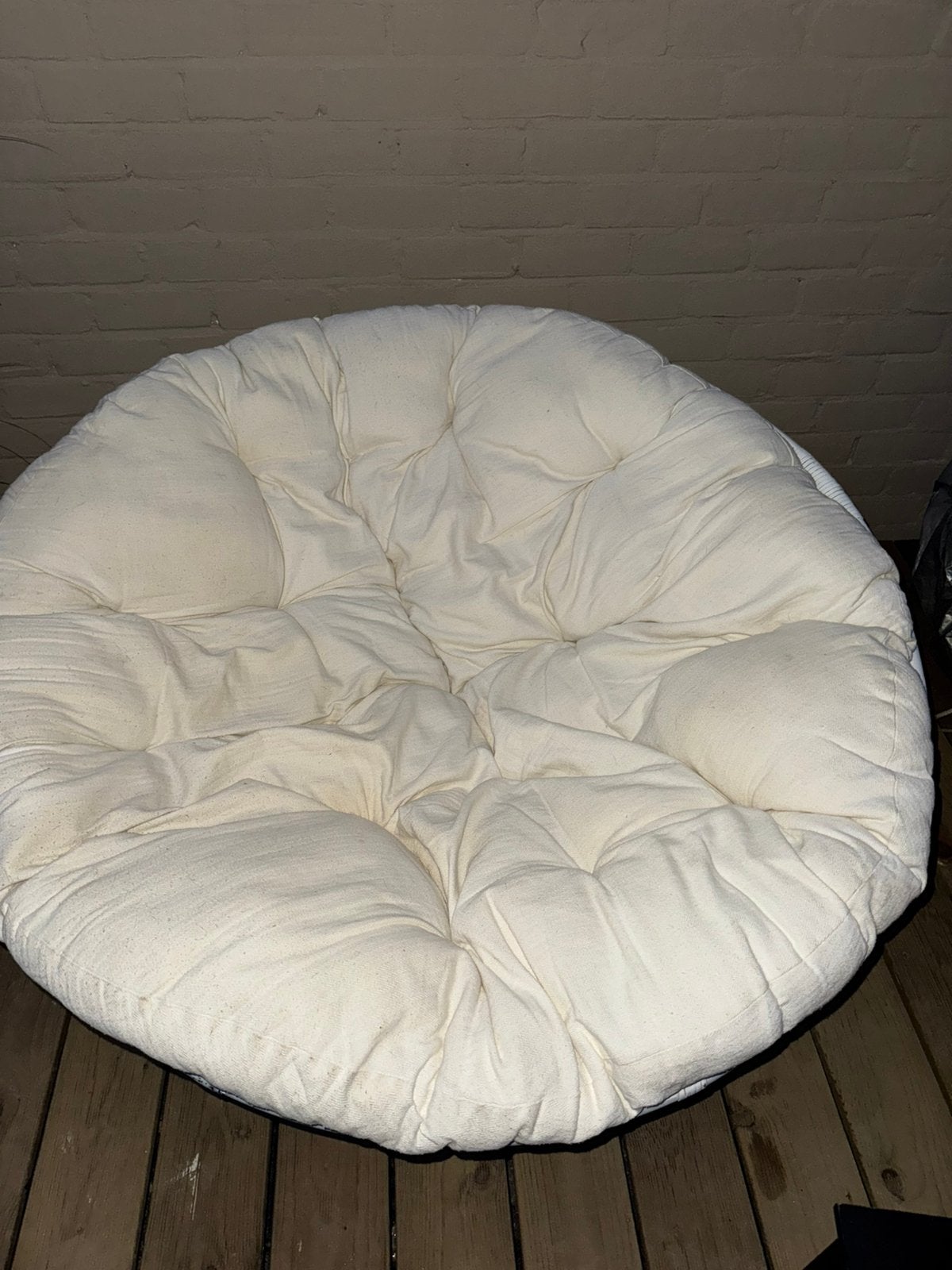 Papasan stoel wit, Tuin en Terras, Ophalen, Zo goed als nieuw
