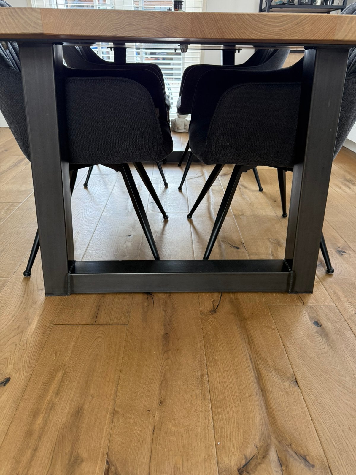 Industriële Trapezium tafel poten 80x80 koker, Huis en Inrichting, Tafels | Eettafels, Ophalen of Verzenden, Zo goed als nieuw