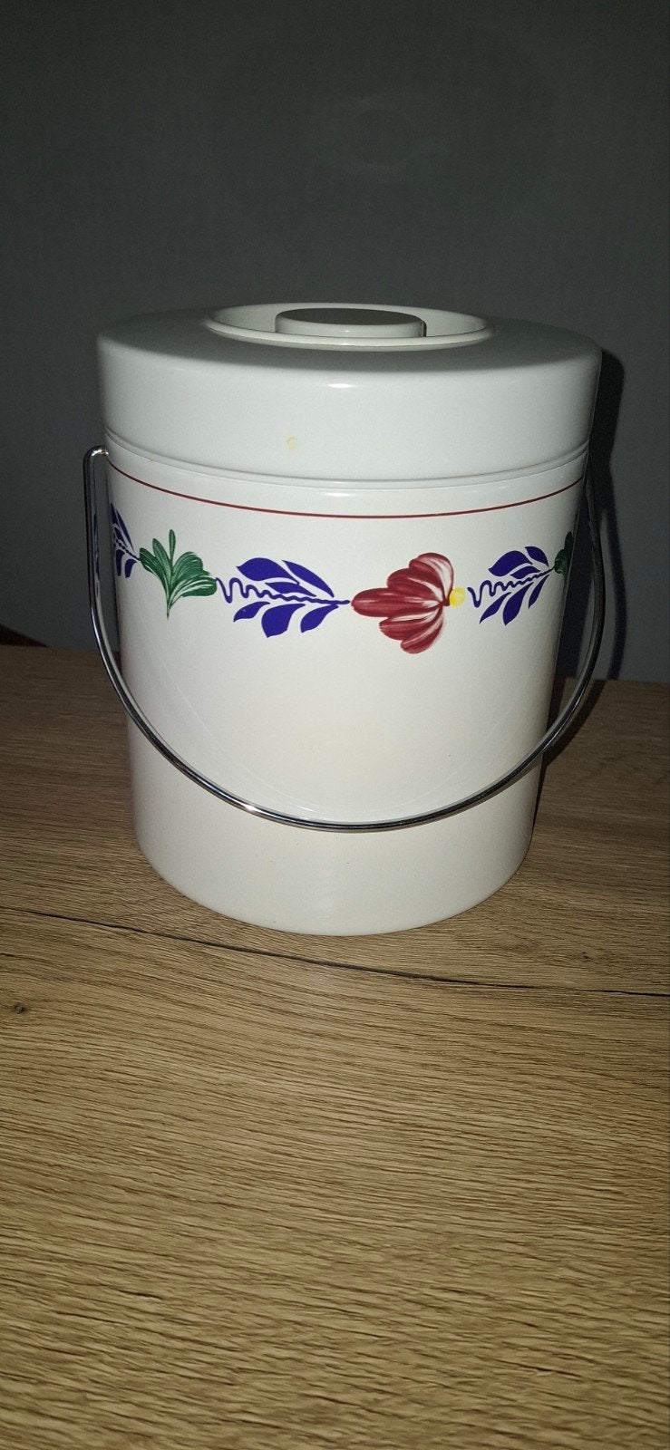 Boerenbont ijsemmer met deksel en handvat, Flessenkoeler, Gebruikt, Kunststof, Ophalen of Verzenden