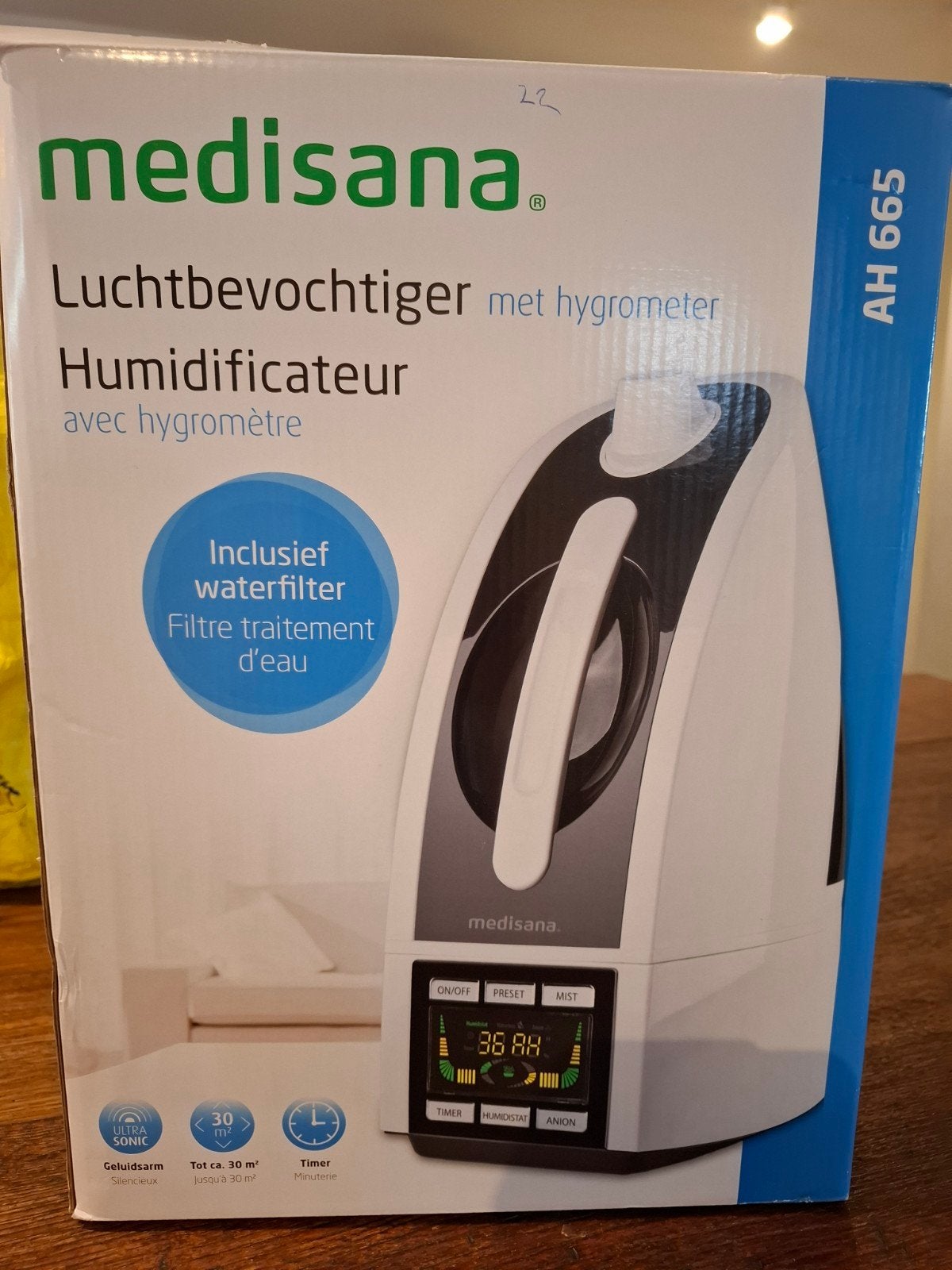 Medisana AH 665 Luchtbevochtiger met hygrometer - Nieuw, Ophalen