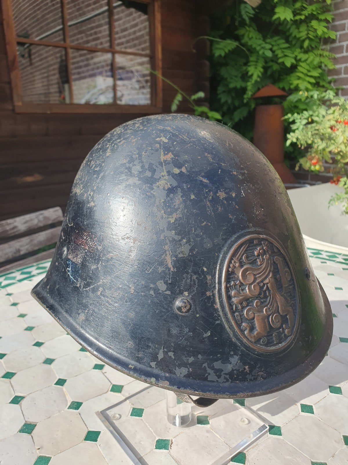 Technische Noodhulp m38 helm (collaboratie), Verzamelen, Ophalen of Verzenden, Landmacht, Nederland, Helm of Baret