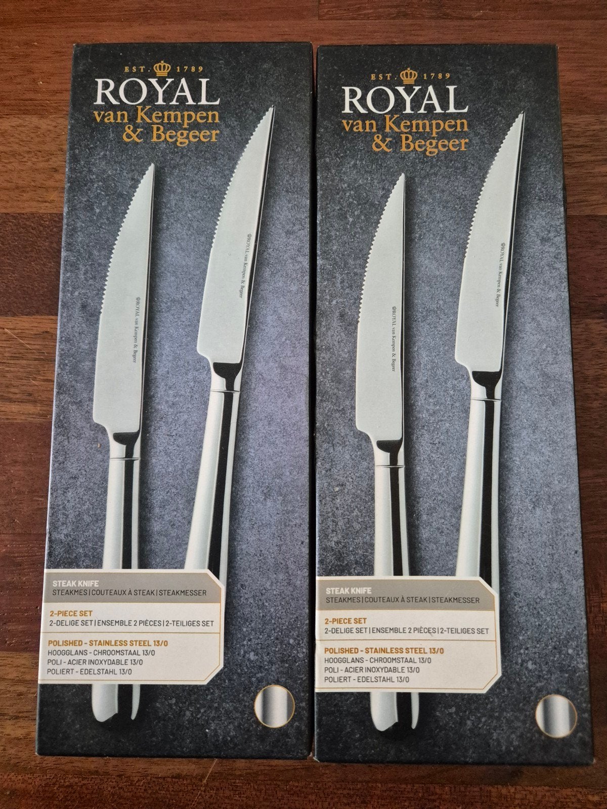 Royal van Kempen & Begeer Steakmessen - 2-delige set, Royal Van Kempen & Begeer, Los bestek, Nieuw, Ophalen of Verzenden