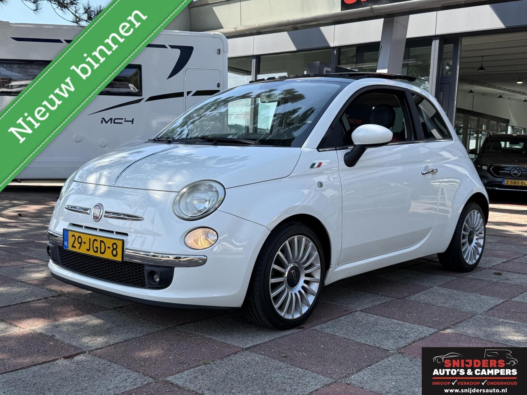 Fiat 500 1.2 Lounge automaat met leer, Euro 5, Gebruikt, 1242 cc, 4 cilinders