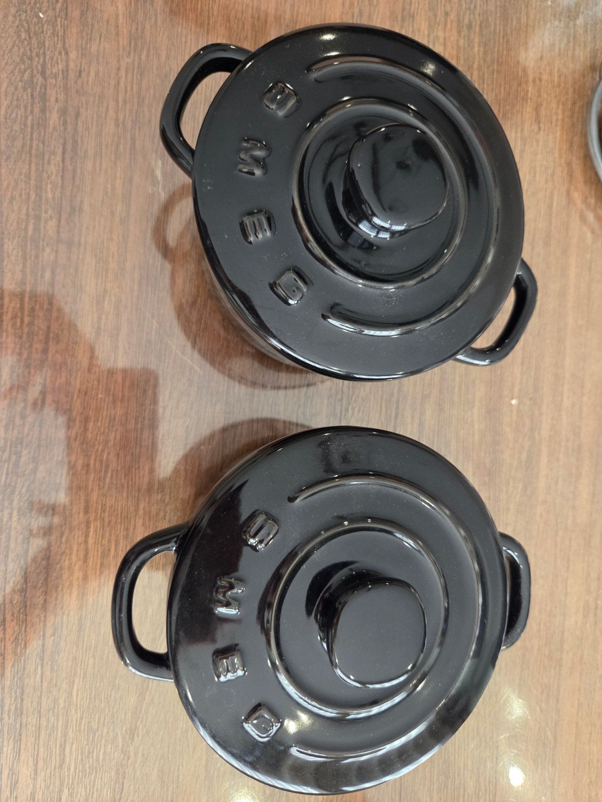 Set van 2 Smeg mini-braadpannen, zwart, gietijzer, Met deksel, Ophalen of Verzenden, Zo goed als nieuw, Braadpan