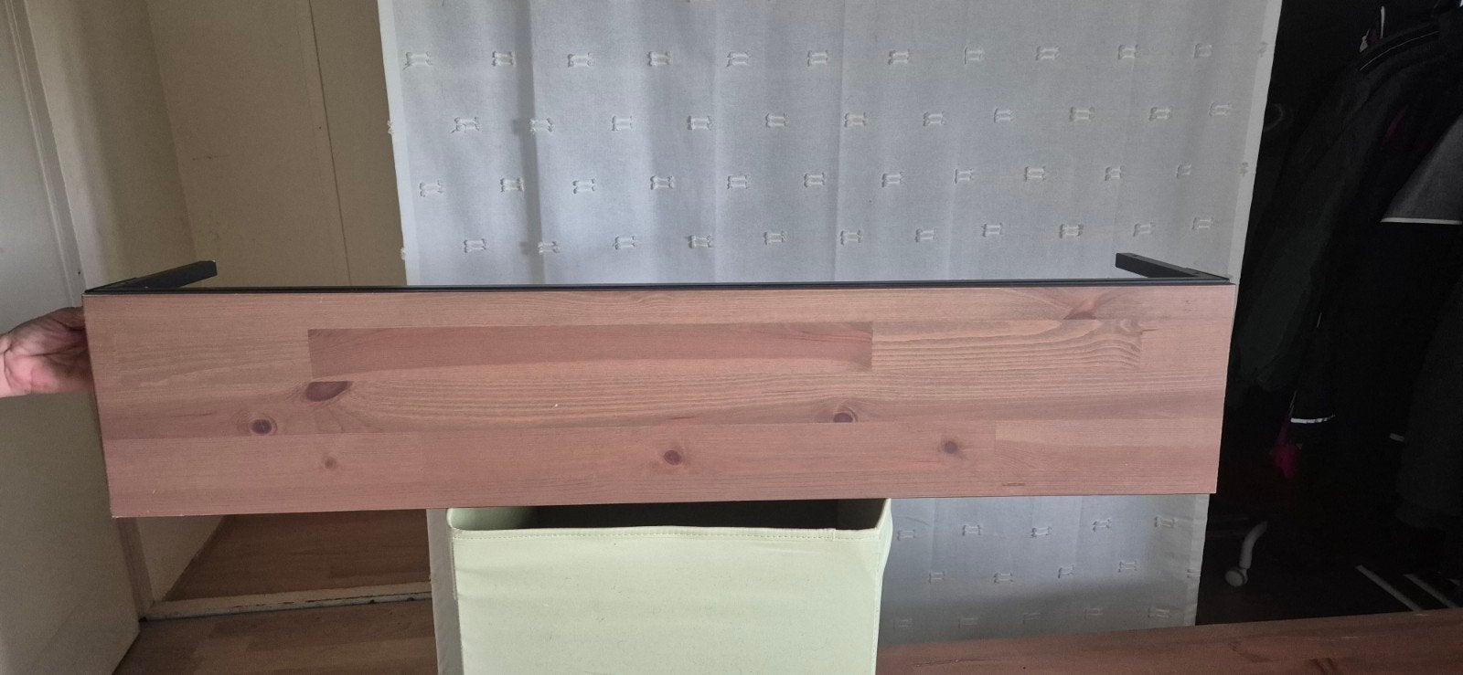 Wandplank, zwart, 101x20 cm, Ophalen, Gebruikt