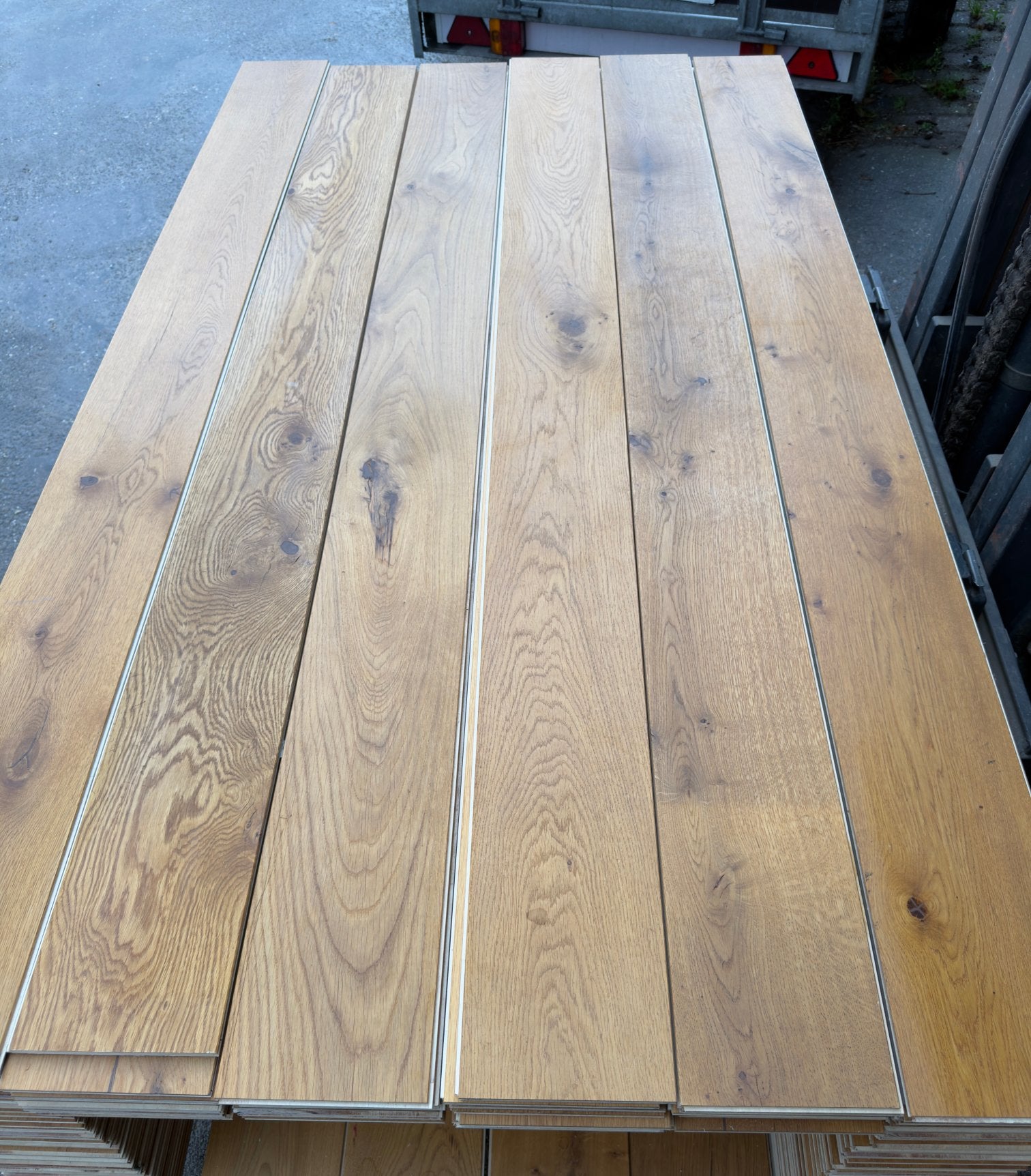 Eiken vloer 105 m2 multivloer 18 cm breed 1 cm dik top 2,5mm, Ophalen, Vloerdelen of -planken, Zo goed als nieuw, 10 m² of meer