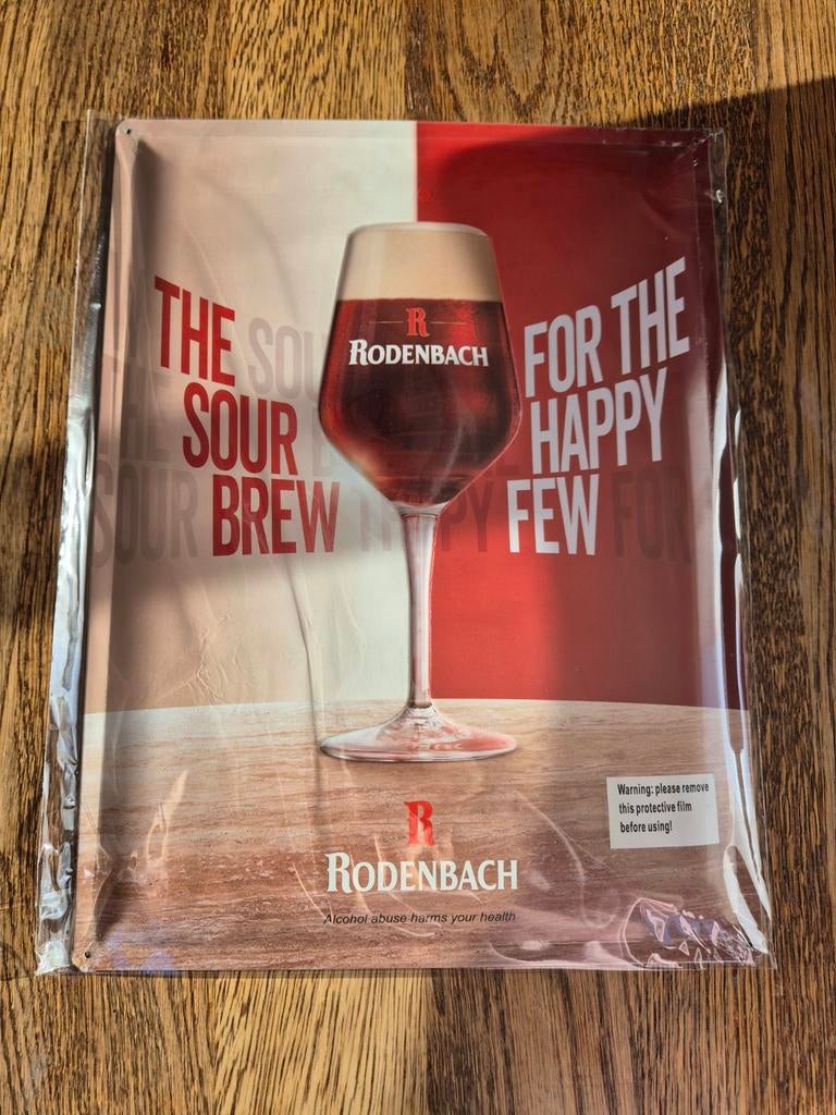 Verzamelbierbord Rodenbach - The Sour Brew, Verzamelen, Biermerken, Ophalen of Verzenden, Nieuw, Reclamebord, Plaat of Schild