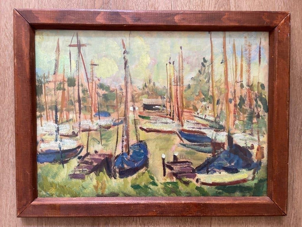 Havengezicht, Impressionistisch, Ophalen of Verzenden, Papier, Origineel werk