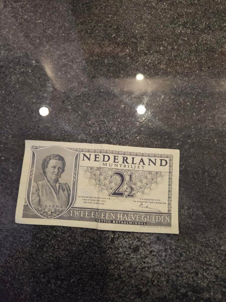 Nederlands muntbiljet 2 1/2 gulden, Ophalen of Verzenden