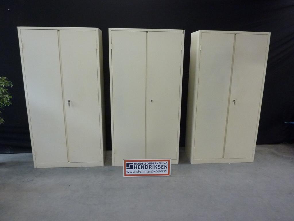 Stalen draaideurkast / kantoorkast / archiefkast 100x45x195, Gebruikt, Handelsonderneming Hendriksen, Met slot, 25 tot 50 cm