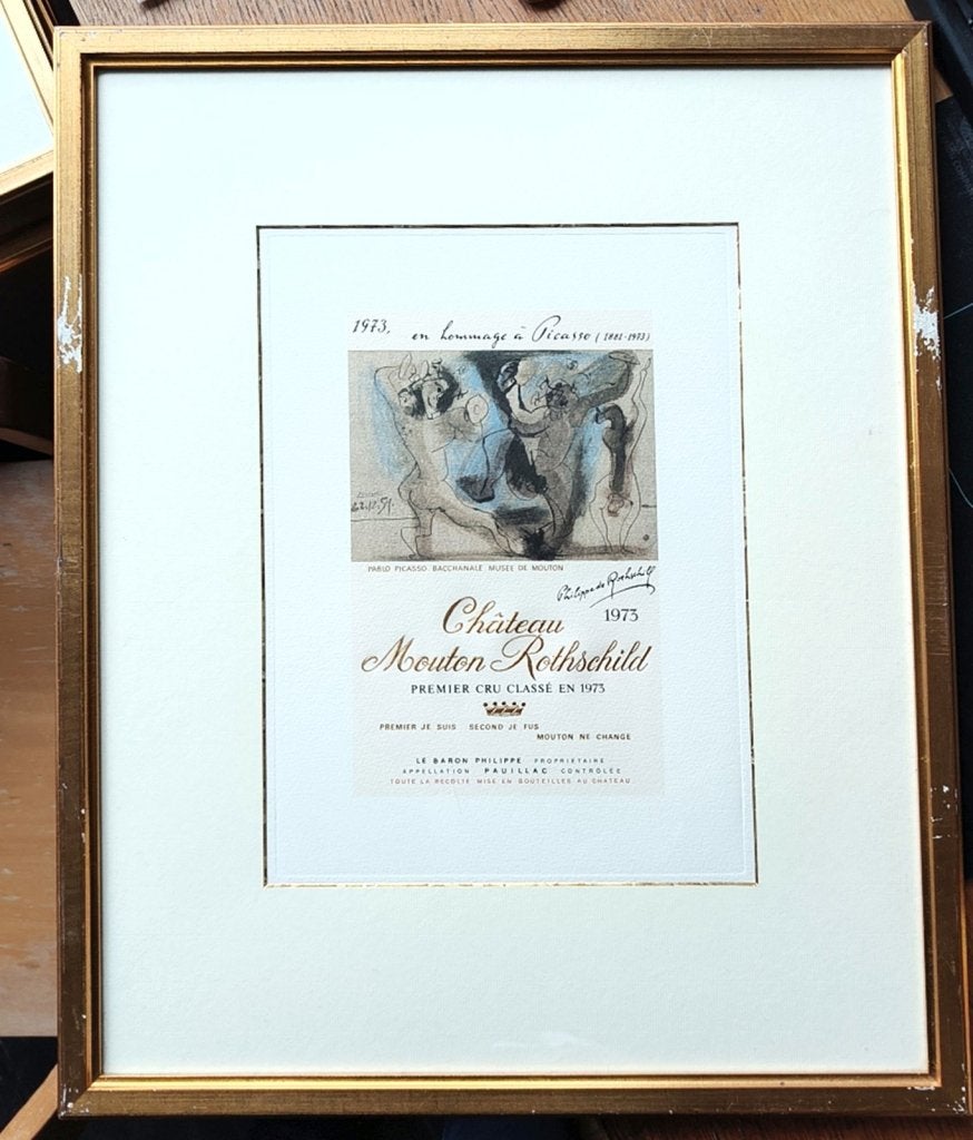 Pablo Picasso wijnetiket 1973 / Château Mouton Rothschild, Ophalen of Verzenden